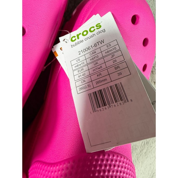 NWT Crocs Bubble Crush Clog Women's M8/W10 Hot Pink Platform Comfort Shoes New - Picture 6 of 8